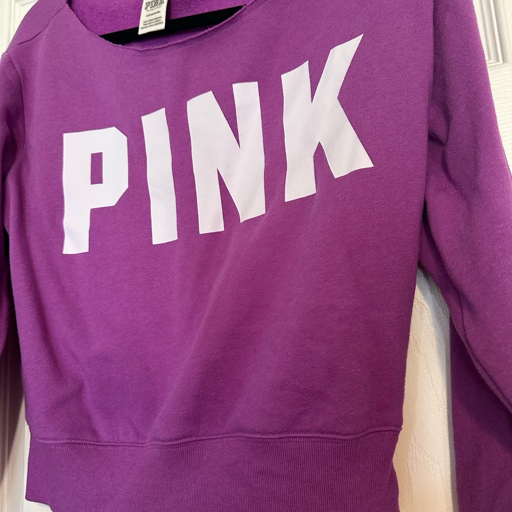 VS Pink Purple Wide Neck Sweater Size Small - Picture 2 of 5